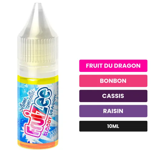 Arome concentre Bloody Dragon d'Eliquid France, 10 ml, saveurs fruit du dragon, bonbon, cassis et 4 autres, sans nicotine —.