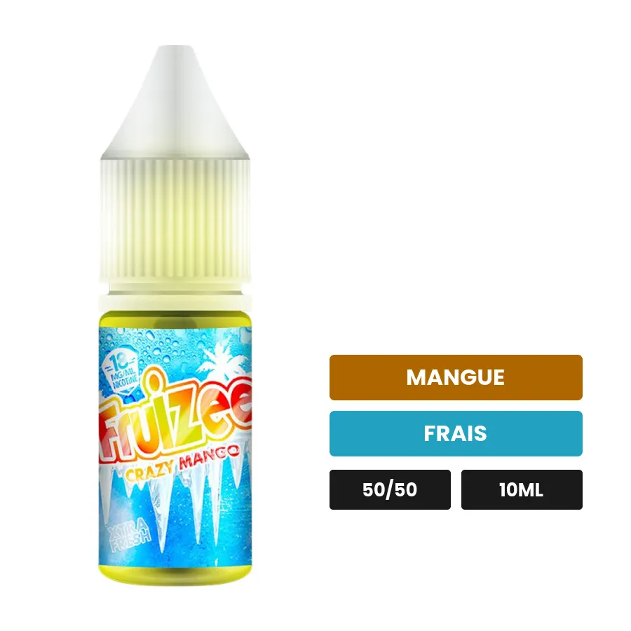 E-liquide Crazy Mango d'Eliquid France, 10 ml, saveurs mangue et frais.