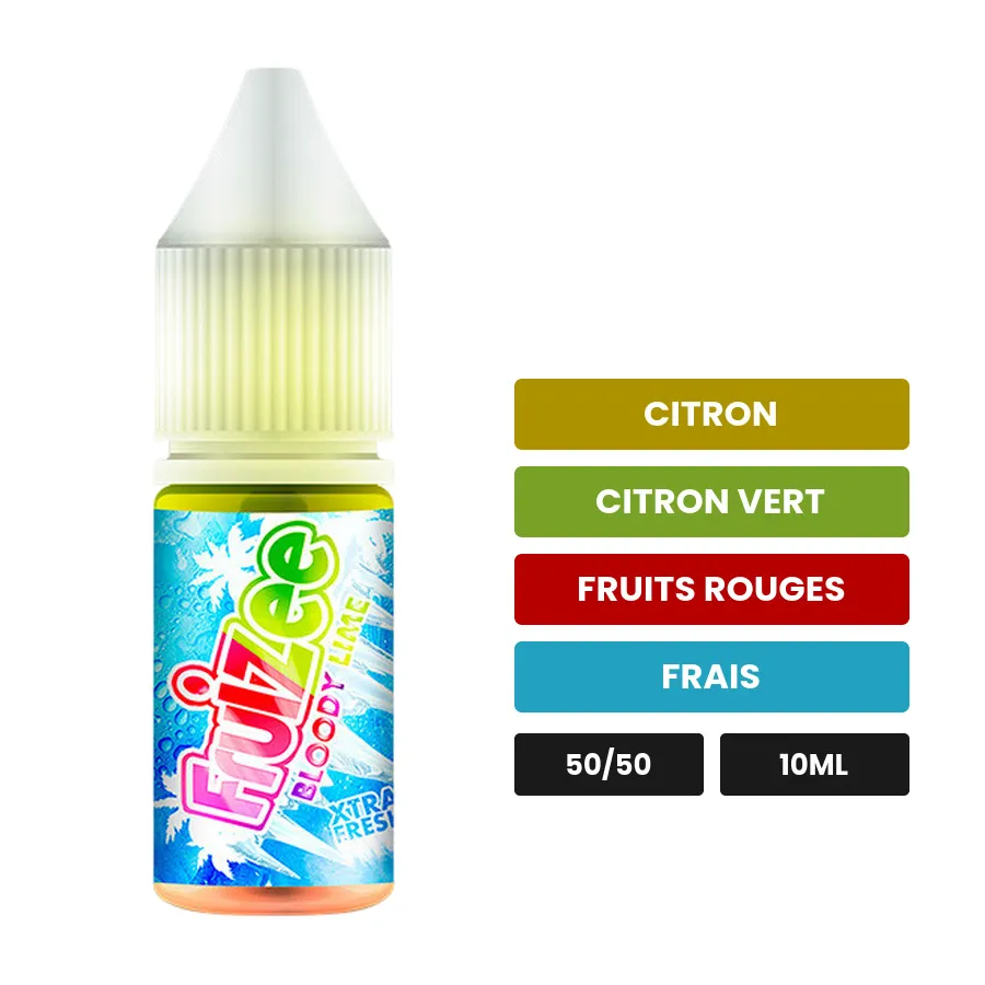 E-liquide Bloody Lime d'Eliquid France, 10 ml, saveurs citron, citron vert, fruits rouges et 1 autre.