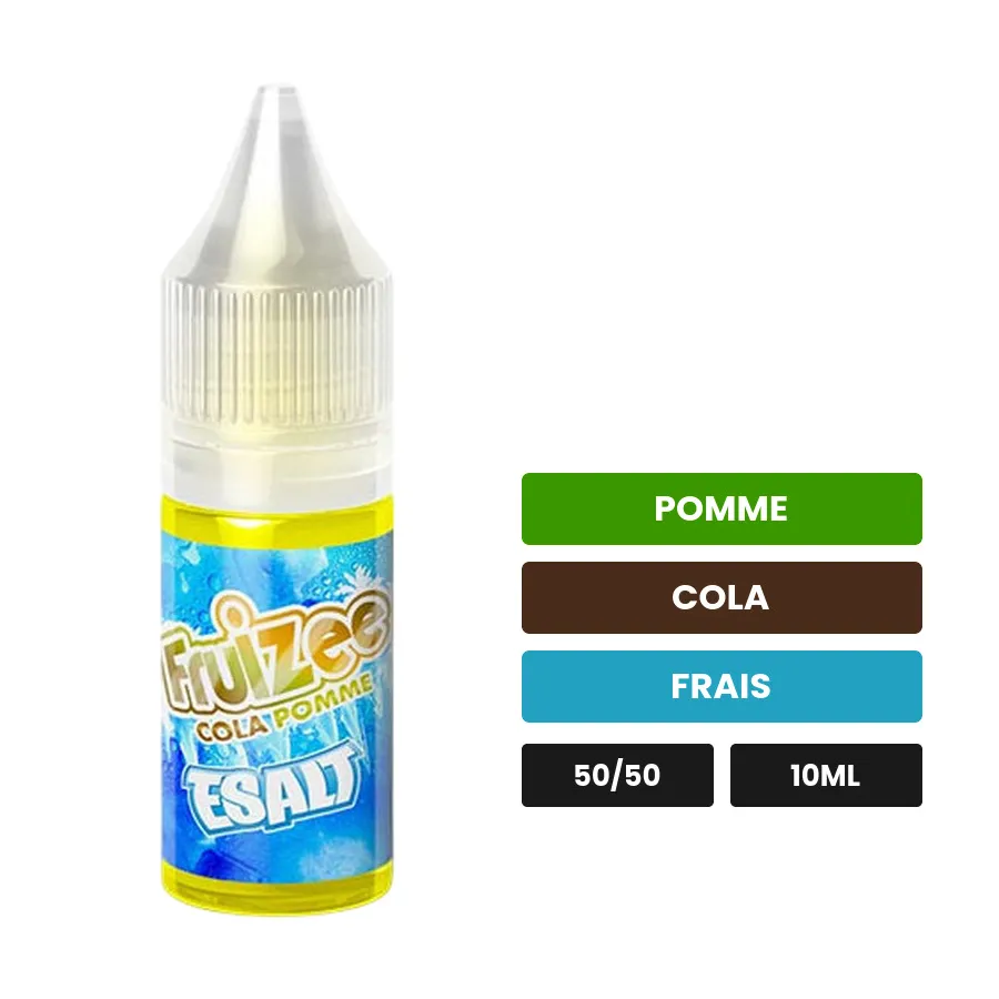 E-liquide Cola Pomme d'Eliquid France, 10 ml, saveurs pomme, cola et frais.