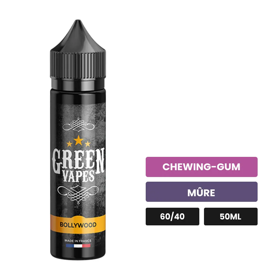 E-liquide Bollywood d'Eliquid France, 50 ml, saveurs chewing-gum et mûre.