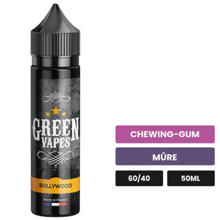 E-liquide Bollywood d'Eliquid France, 50 ml, saveurs chewing-gum et mûre.