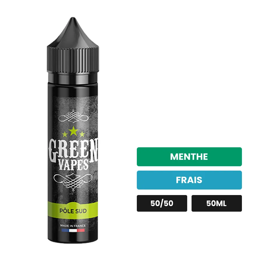 E-liquide Pôle Sud d'Eliquid France, 50 ml, saveurs menthe et frais.