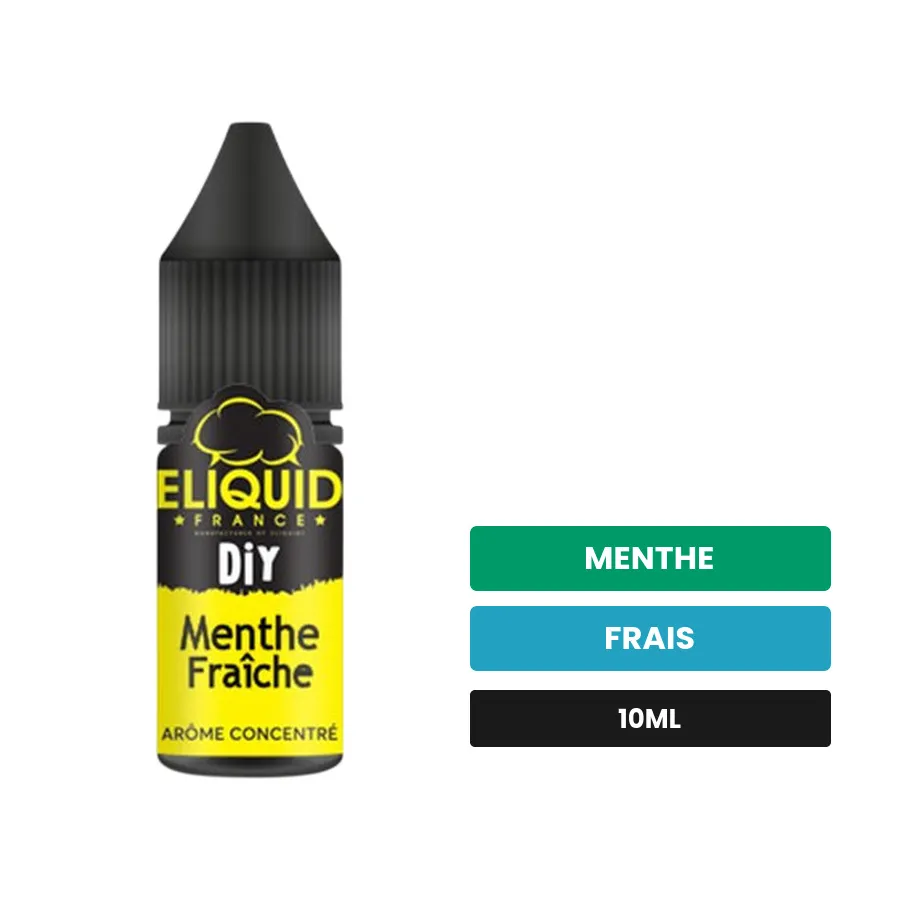 Arome concentre Menthe Fraîche d'Eliquid France, 10 ml, saveurs menthe et frais.