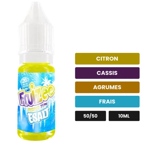 E-liquide Rising Sun d'Eliquid France, 10 ml, saveurs citron, cassis, agrumes et 1 autre.