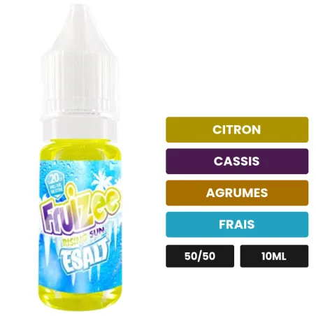 E-liquide Rising Sun d'Eliquid France, 10 ml, saveurs citron, cassis, agrumes et 1 autre.