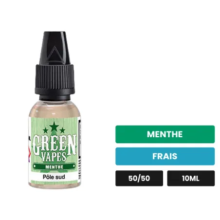 E-liquide Pôle Sud d'Eliquid France, 10 ml, saveurs menthe et frais.