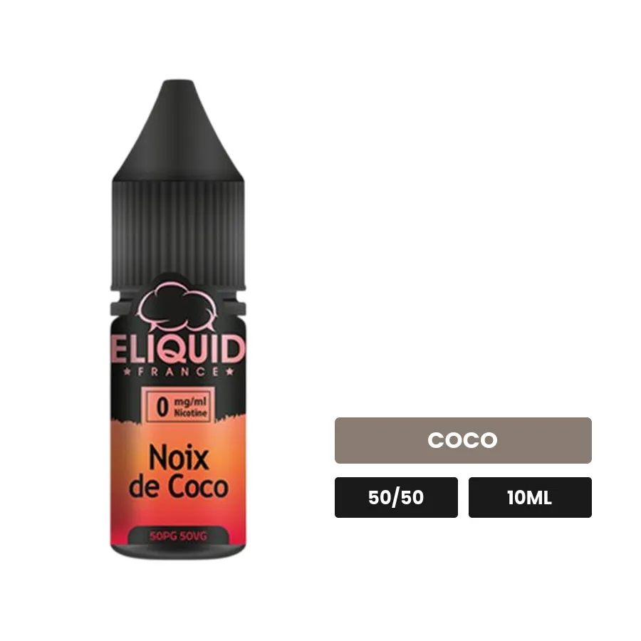 E-liquide Noix de Coco d'Eliquid France, 10 ml, saveur coco.