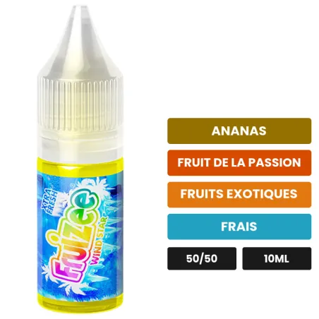 E-liquide Wind Star d'Eliquid France, 10 ml, saveurs ananas, fruit de la passion, fruits exotiques et 1 autre.