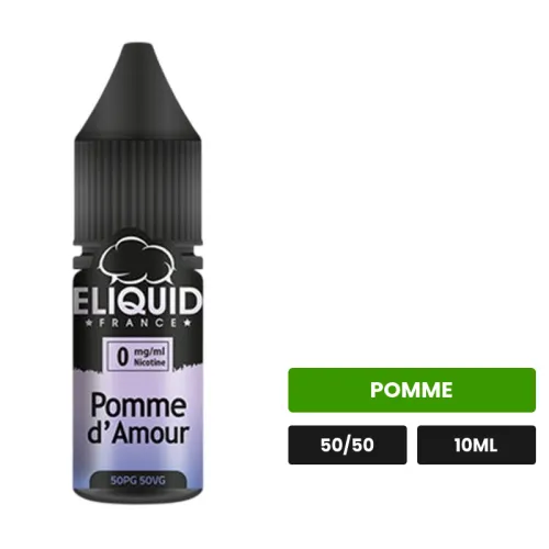 E-liquide Pomme d'Amour d'Eliquid France, 10 ml, saveur pomme.