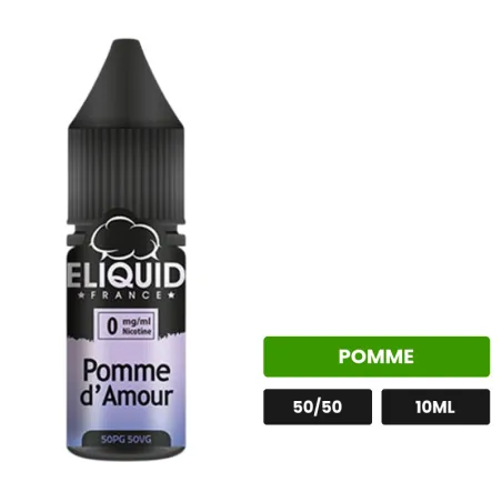 E-liquide Pomme d'Amour d'Eliquid France, 10 ml, saveur pomme.