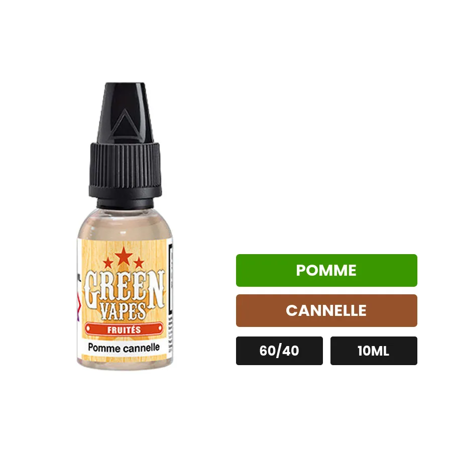 E-liquide Pomme Cannelle d'Eliquid France, 10 ml, saveurs pomme et cannelle.
