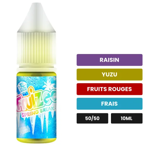 E-liquide Spring Fresh d'Eliquid France, 10 ml, saveurs raisin, yuzu, fruits rouges et 1 autre.