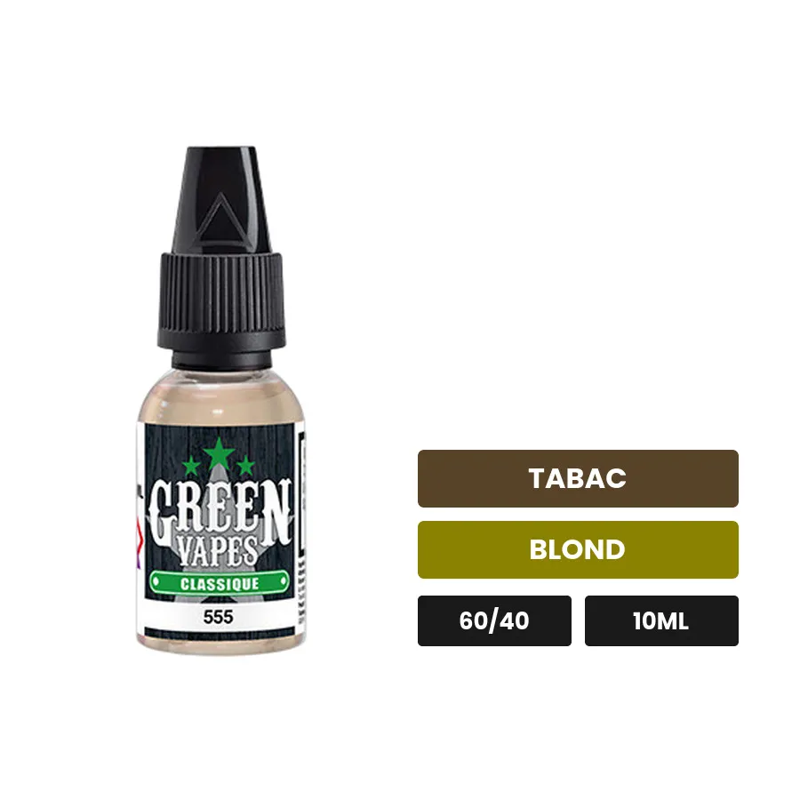 E-liquide 555 d'Eliquid France, 10 ml, saveurs tabac et blond.