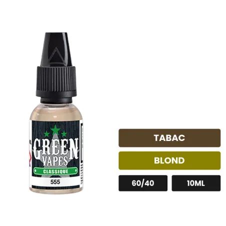E-liquide 555 d'Eliquid France, 10 ml, saveurs tabac et blond.