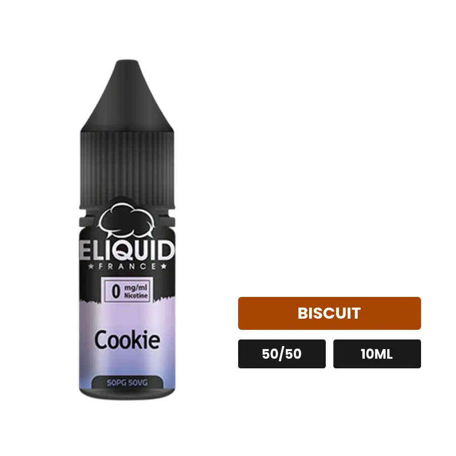 E-liquide Cookie d'Eliquid France, 10 ml, saveur biscuit.