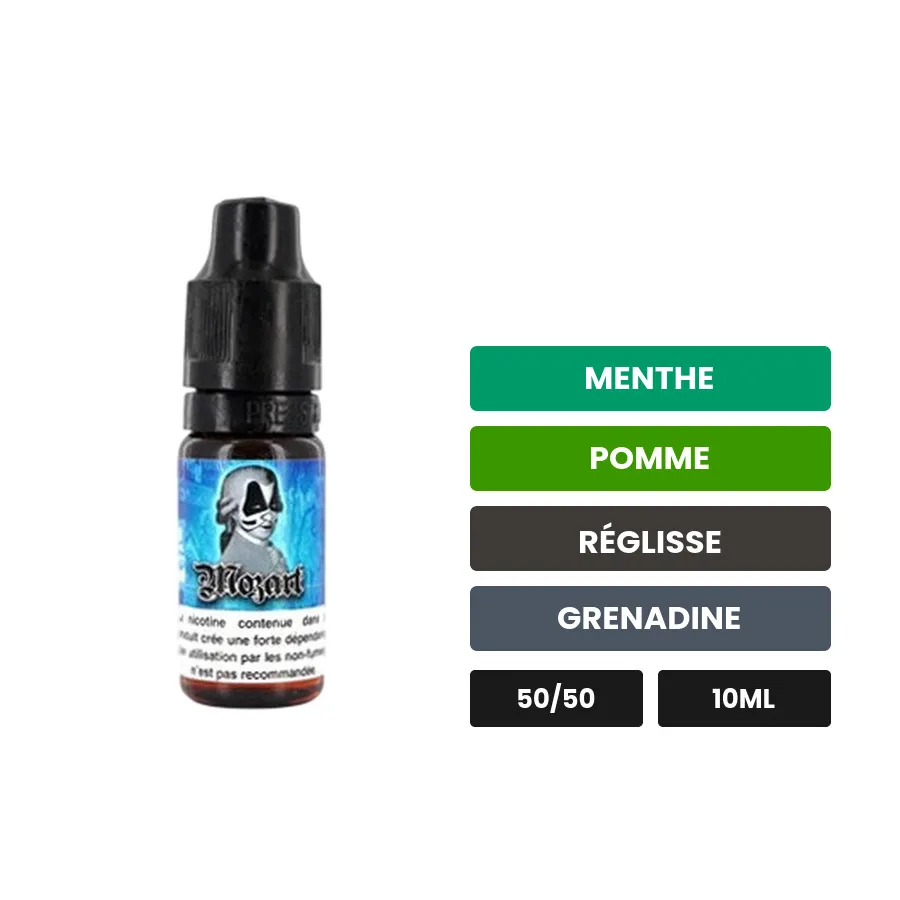 E-liquide Mozart d'Eliquid France, 10 ml, saveurs menthe, pomme, réglisse et 3 autres.