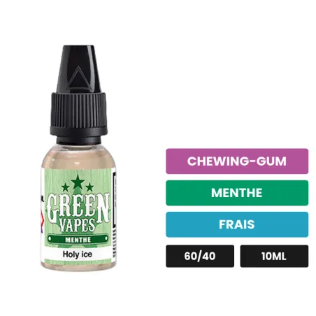 E-liquide Holy Ice d'Eliquid France, 10 ml, saveurs chewing-gum, menthe et frais.