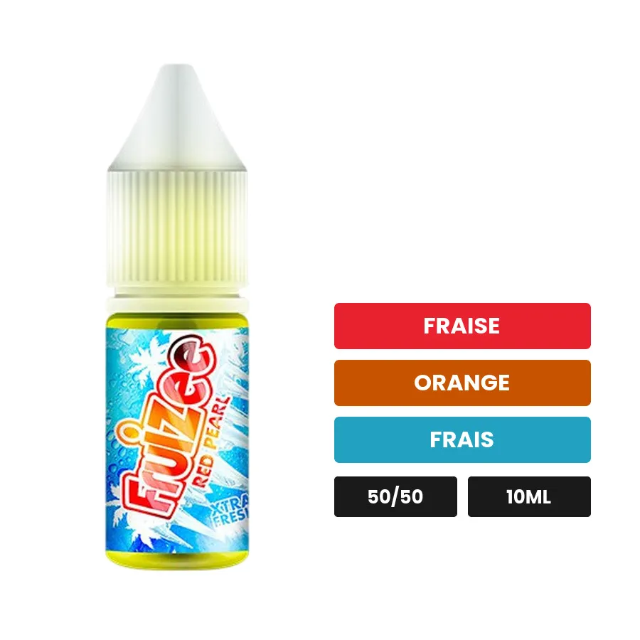 E-liquide Red Pearl d'Eliquid France, 10 ml, saveurs fraise, orange et frais.