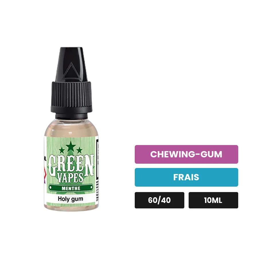 E-liquide Holy Gum d'Eliquid France, 10 ml, saveurs chewing-gum et frais.