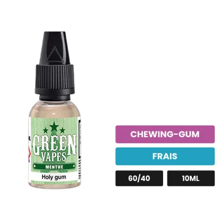 E-liquide Holy Gum d'Eliquid France, 10 ml, saveurs chewing-gum et frais.