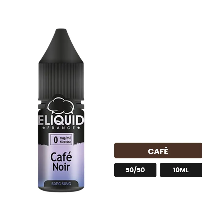 E-liquide Café Noir d'Eliquid France, 10 ml, saveur café.