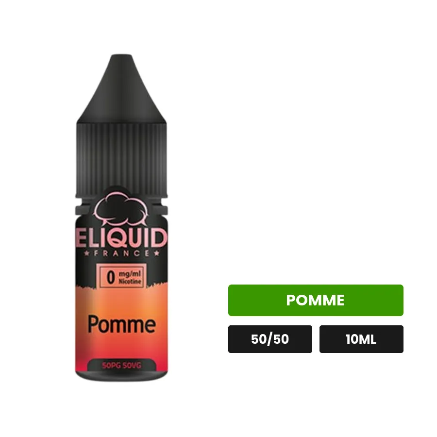 E-liquide Pomme d'Eliquid France, 10 ml, saveur pomme.