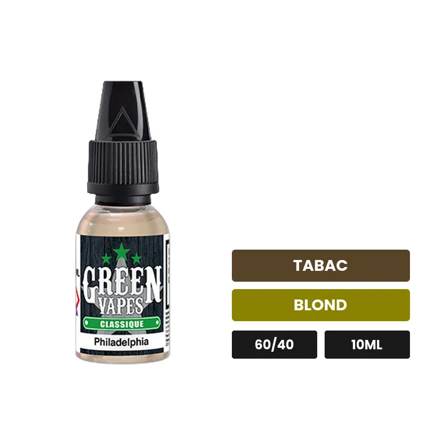 E-liquide Philadelphia d'Eliquid France, 10 ml, saveurs tabac et blond.