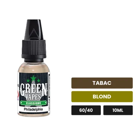 E-liquide Philadelphia d'Eliquid France, 10 ml, saveurs tabac et blond.