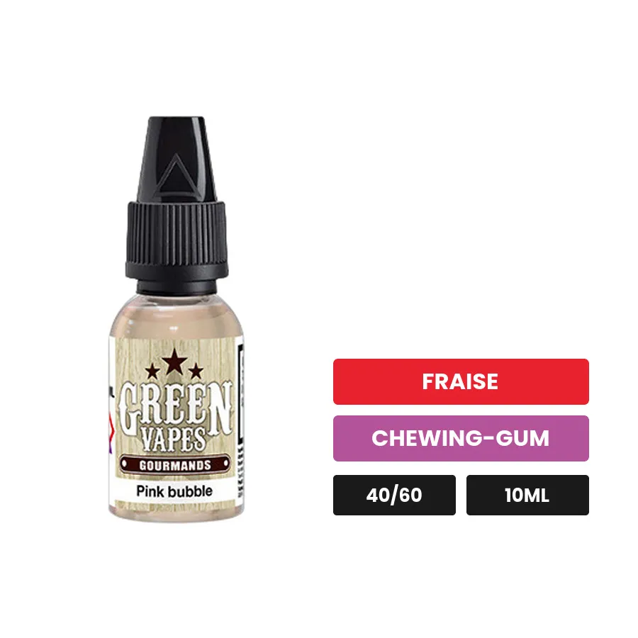 E-liquide Pink Bubble d'Eliquid France, 10 ml, saveurs fraise et chewing-gum.
