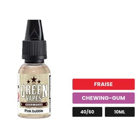 E-liquide Pink Bubble d'Eliquid France, 10 ml, saveurs fraise et chewing-gum.