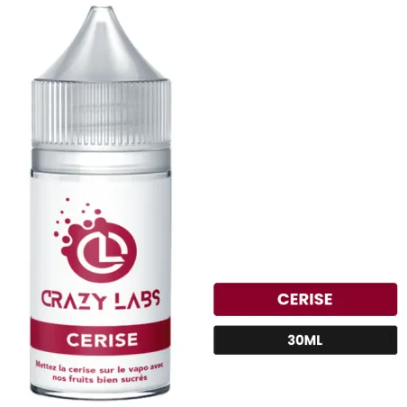 Arome concentre Cerise de Crazy Labs, 30 ml, saveur cerise, sans nicotine — arôme à diluer de nicotine.