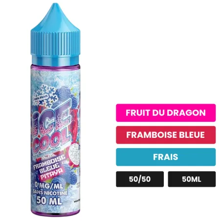 E-liquide Framboise Bleue Pitaya de Liquidarom, 50 ml, saveurs fruit du dragon, framboise bleue et frais, sans nicotine —.