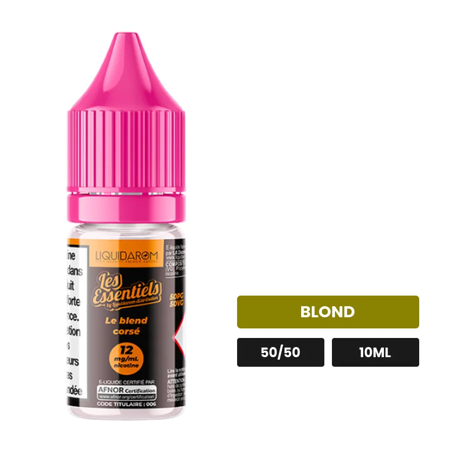 E-liquide Le Blend Corsé de Liquidarom, 10 ml, saveur blond.