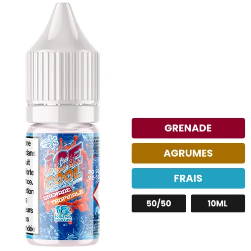E-liquide Grenade Tropicale de Liquidarom, 10 ml, saveurs grenade, agrumes et frais.