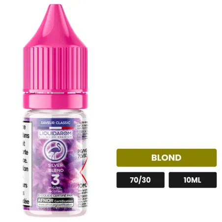 E-liquide Silver Blend de Liquidarom, 10 ml, saveur blond.