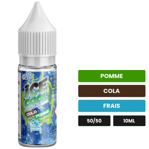 E-liquide Cola Pomme de Liquidarom, 10 ml, saveurs pomme, cola et frais.