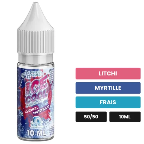 E-liquide Lychee Myrtille de Liquidarom, 10 ml, saveurs litchi, myrtille et frais.