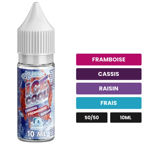 E-liquide Cassis Framboise Raisin de Liquidarom, 10 ml, saveurs framboise, cassis, raisin et 1 autre.