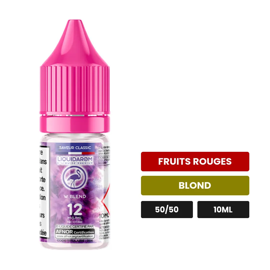 E-liquide W Blend de Liquidarom, 10 ml, saveurs fruits rouges et blond.
