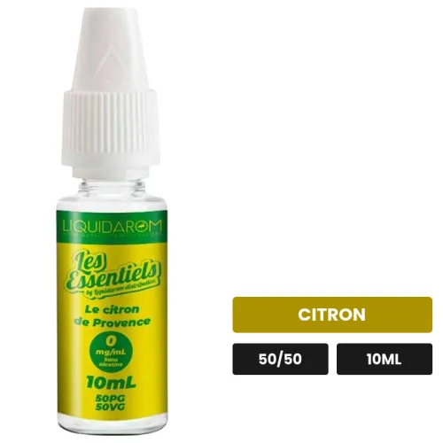 E-liquide Le Citron de Provence de Liquidarom, 10 ml, saveur citron.