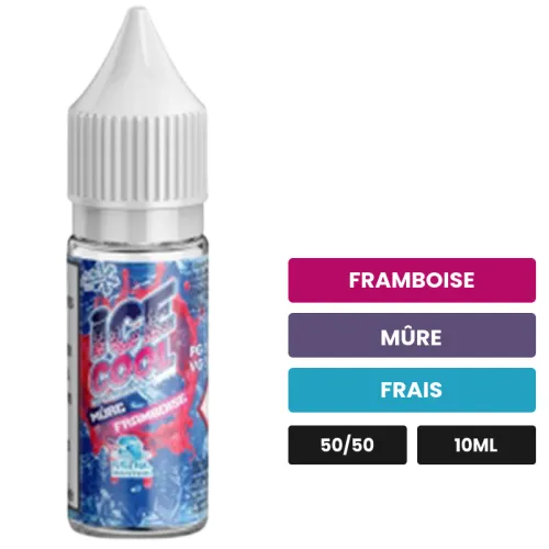E-liquide Mûre Framboise de Liquidarom, 10 ml, saveurs framboise, mûre et frais.