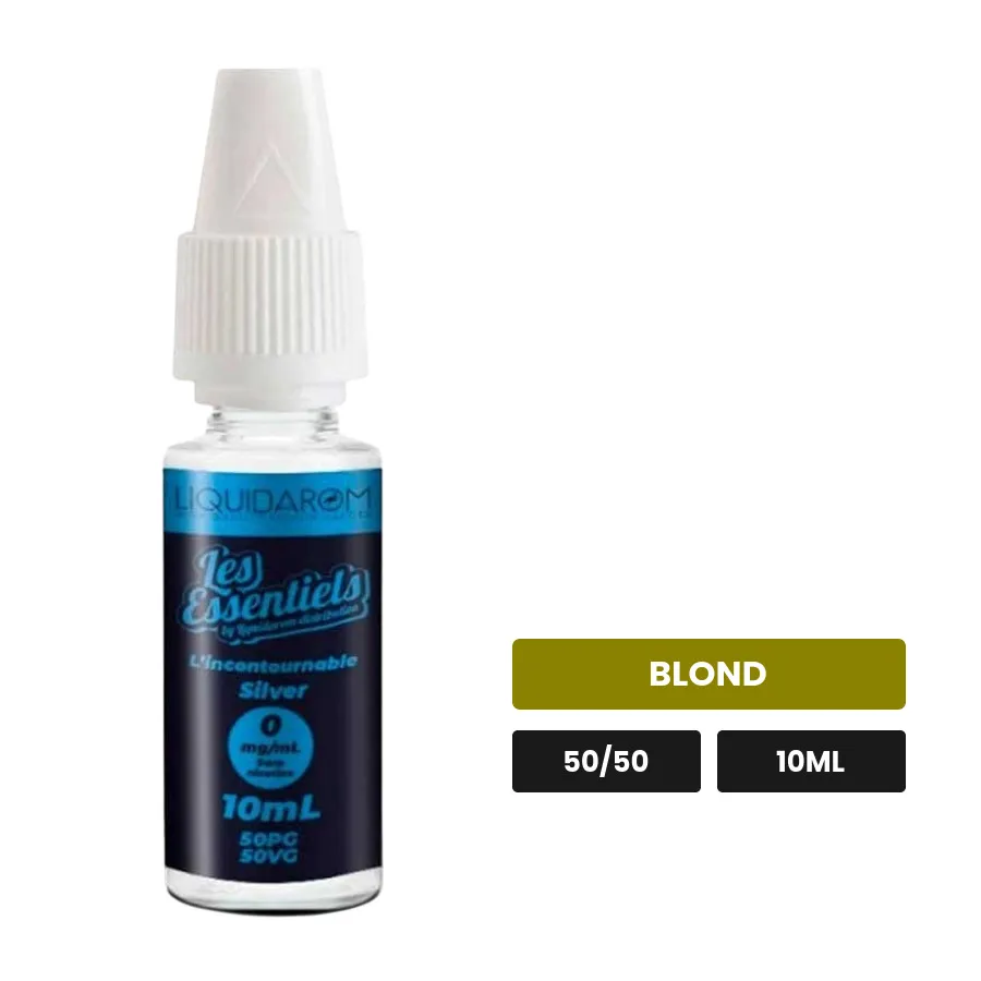 E-liquide L'Incontournable Silver de Liquidarom, 10 ml, saveur blond.