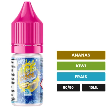 E-liquide Ananas Kiwi Jaune de Liquidarom, 10 ml, saveurs ananas, kiwi et frais.