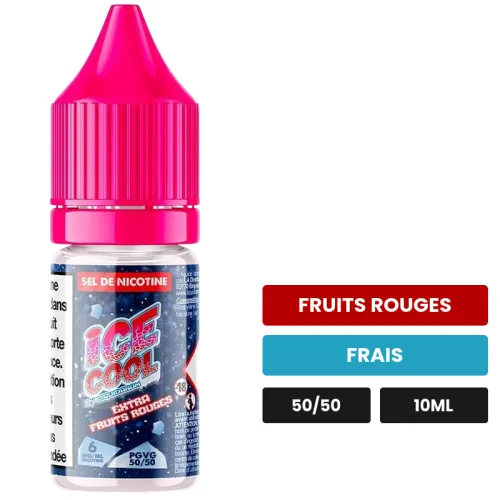 E-liquide Extra Fruits Rouges de Liquidarom, 10 ml, saveurs fruits rouges et frais, 6 mg de nicotine.