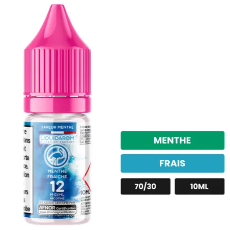 E-liquide Menthe Fraîche de Liquidarom, 10 ml, saveurs menthe et frais.