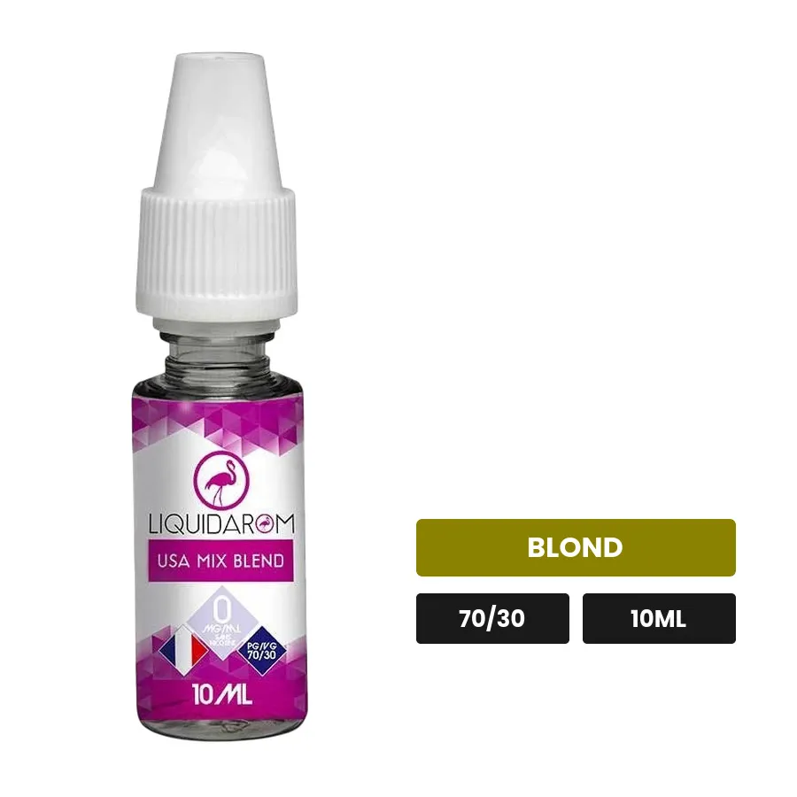 E-liquide USA Mix Blend de Liquidarom, 10 ml, saveur blond.
