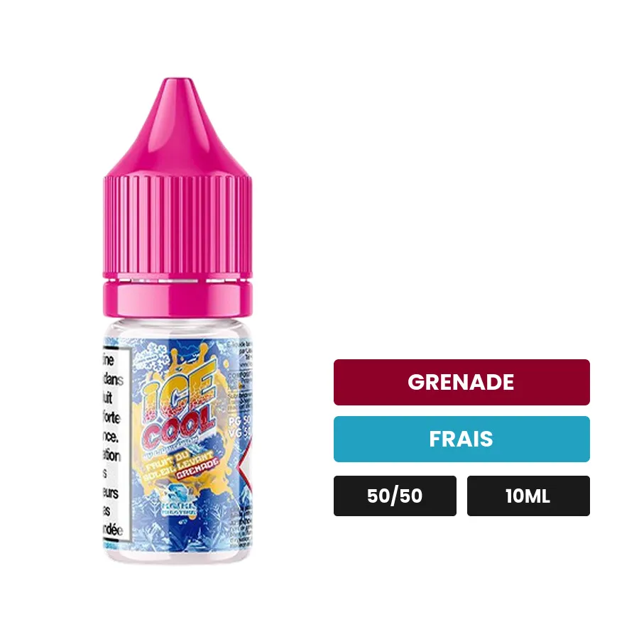 E-liquide Fruit du Soleil Levant Grenade de Liquidarom, 10 ml, saveurs grenade et frais.