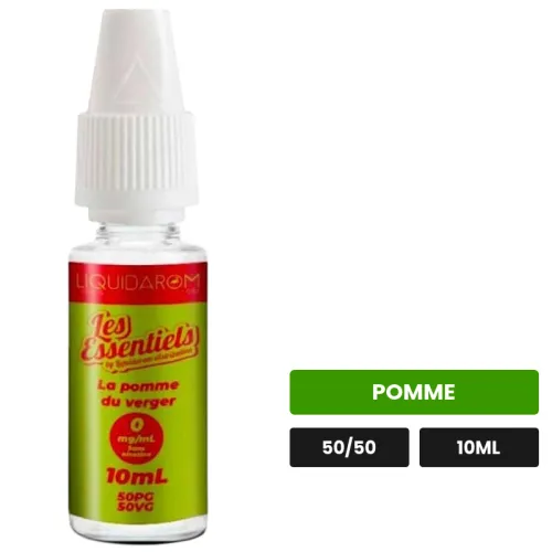 E-liquide La Pomme du Verger de Liquidarom, 10 ml, saveur pomme.
