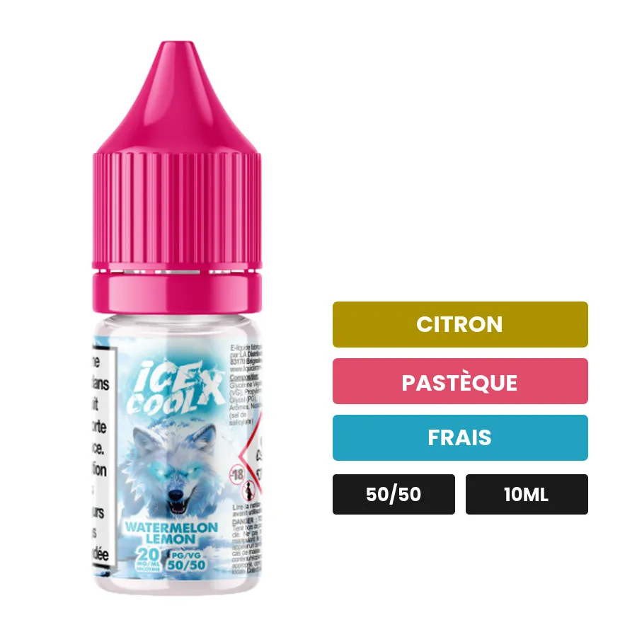 E-liquide Watermelon Lemon de Liquidarom, 10 ml, saveurs citron, pastèque et frais, 20 mg de nicotine.